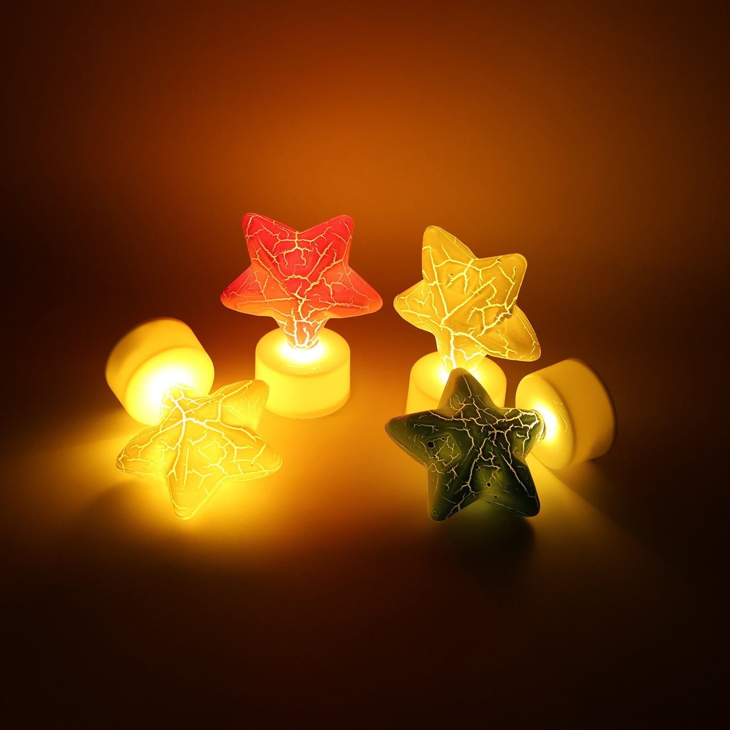 Star Shape Decorative LED Tealight Candles (4 Pc) Star Shape Decorative LED Tealight Candles (4 Pc)